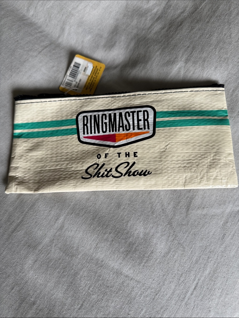 Ringmaster of the ShitShow Cream and Teal Travel Pouch